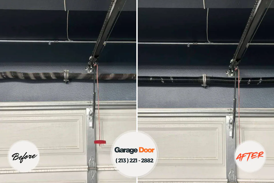 Before and after: garage door repair Jamestown, ND